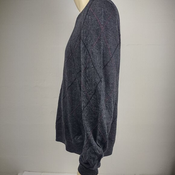 NWT Jos. A. Bank Traveler gray 100% Merino Wool V-Neck sweater mens XXL 2XL - Picture 7 of 8